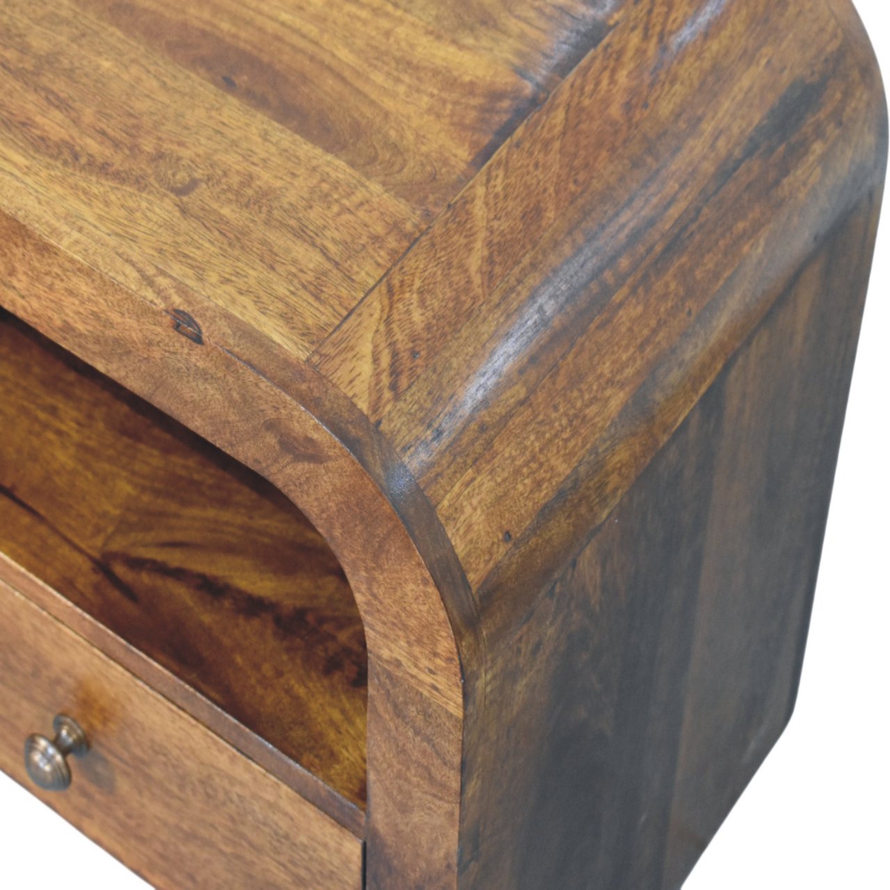 Darcy Chestnut Nightstand with Drawer and open shelf Chest of Drawers