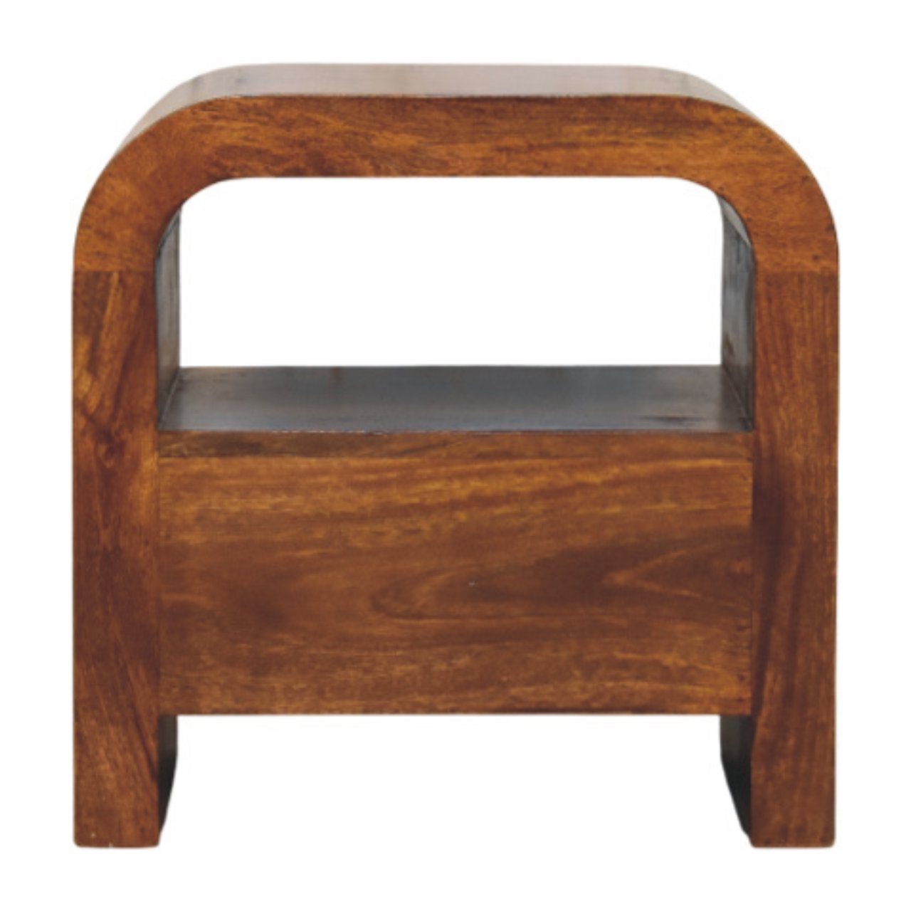 Darcy Chestnut Nightstand with Drawer and open shelf Chest of Drawers