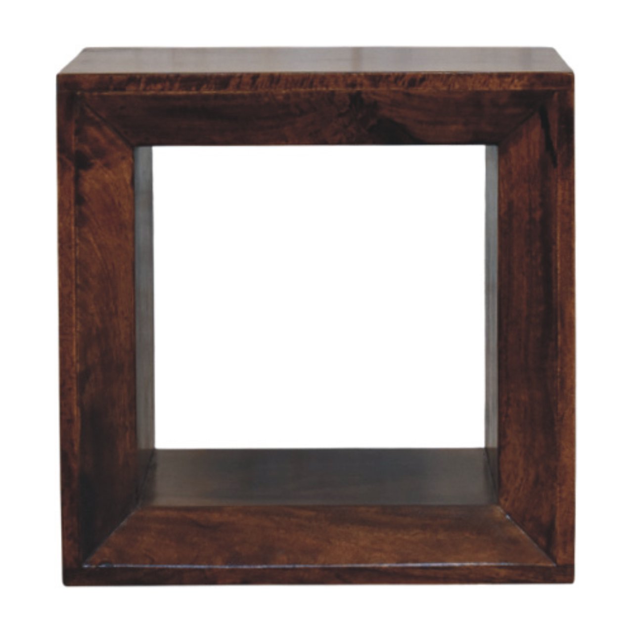 Solis Open California Walnut Side Table Accent Piece