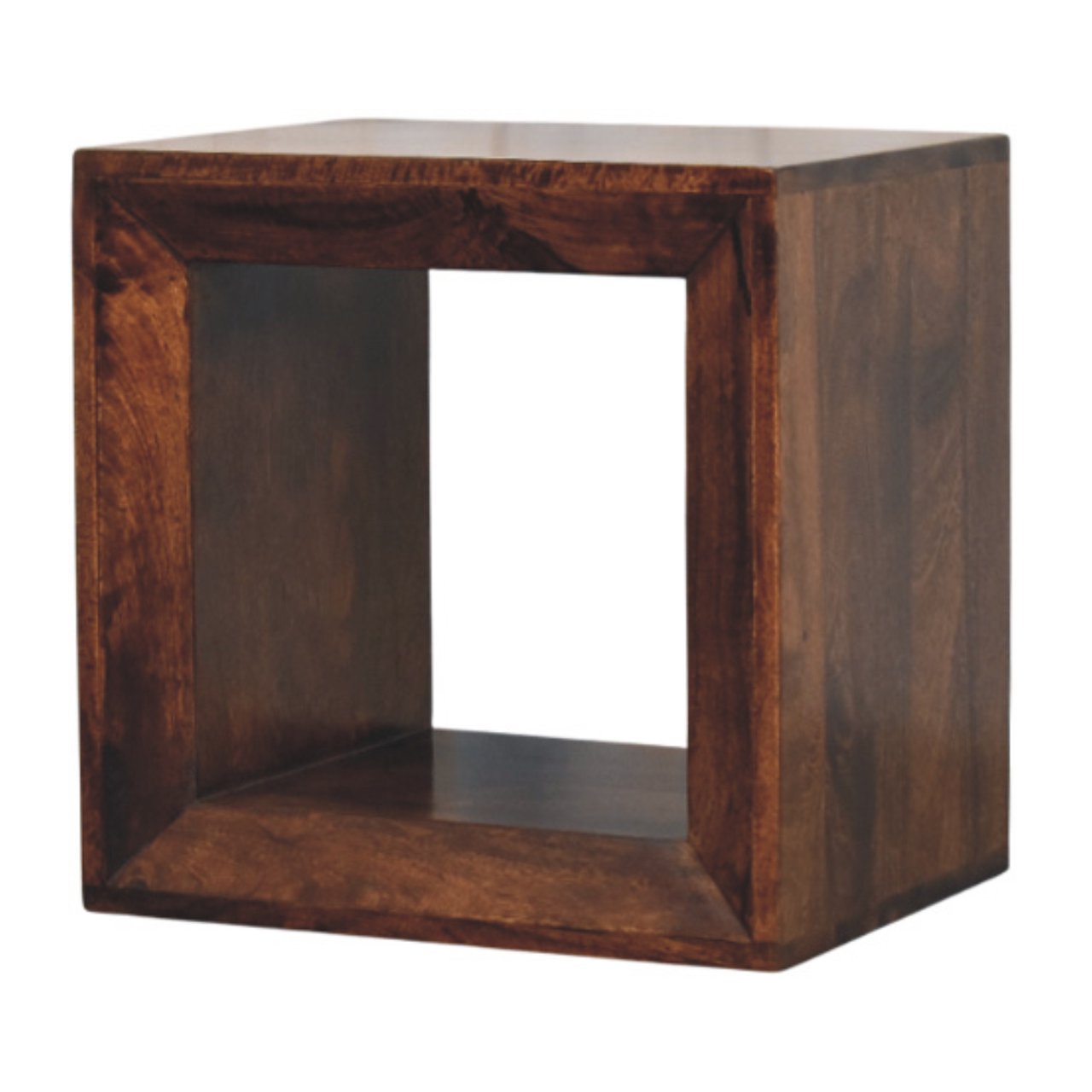 Solis Open California Walnut Side Table Accent Piece
