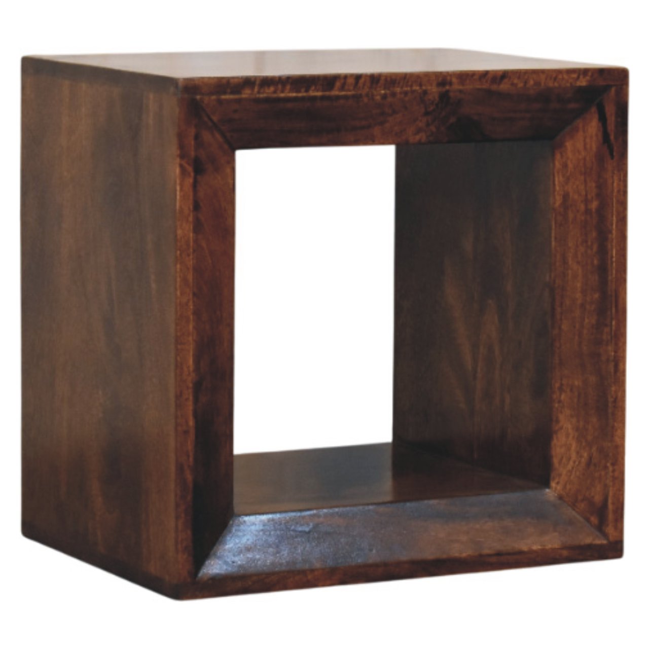 Solis Open California Walnut Side Table Accent Piece
