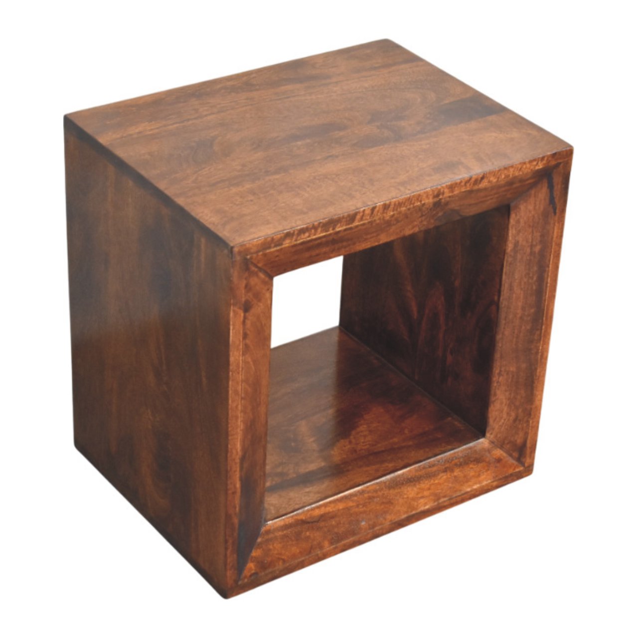 Solis Open California Walnut Side Table Accent Piece