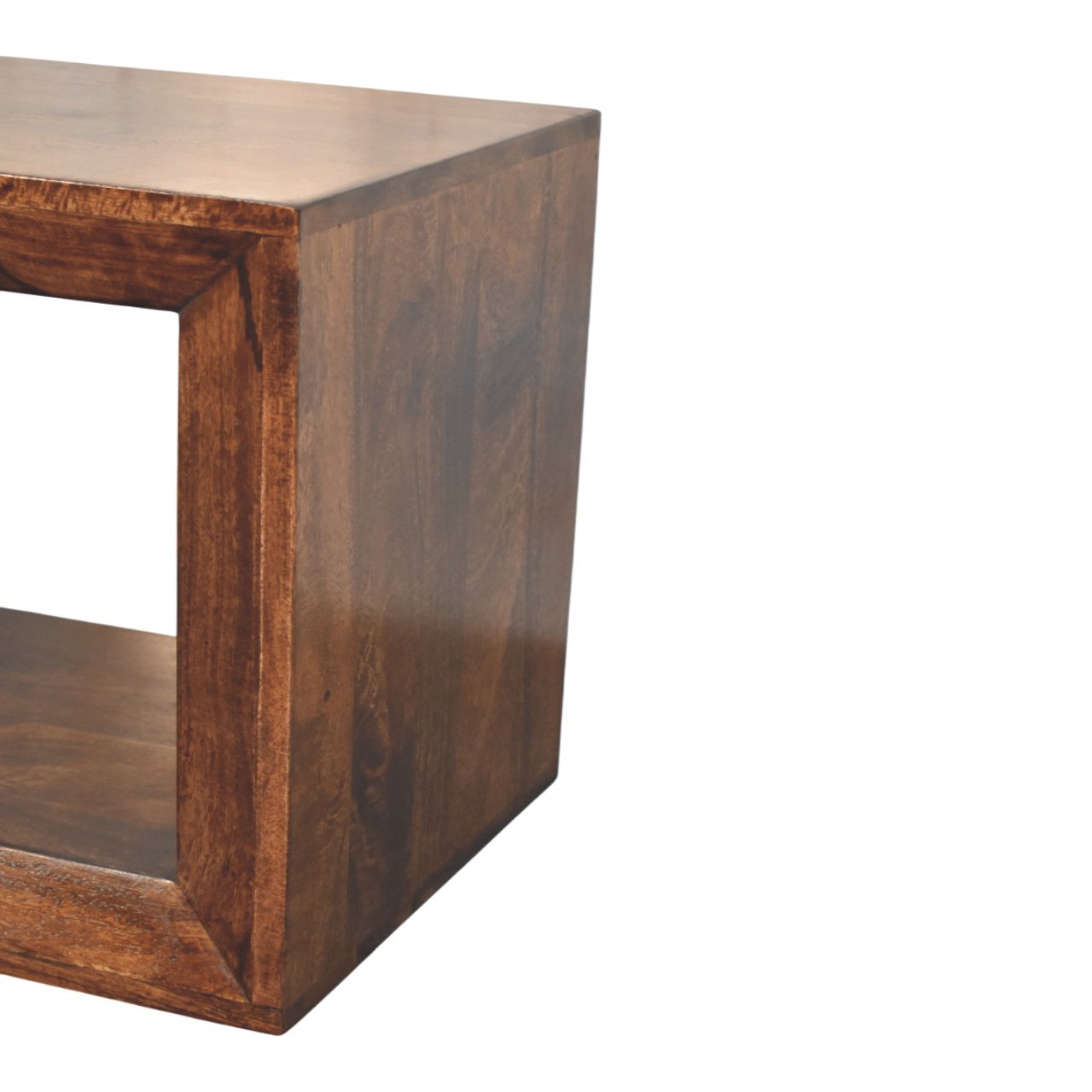 Solis Open California Walnut Side Table Accent Piece