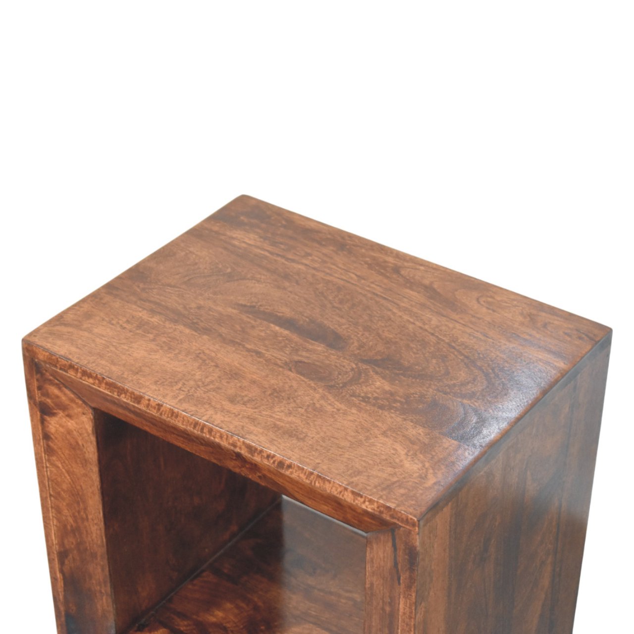 Solis Open California Walnut Side Table Accent Piece