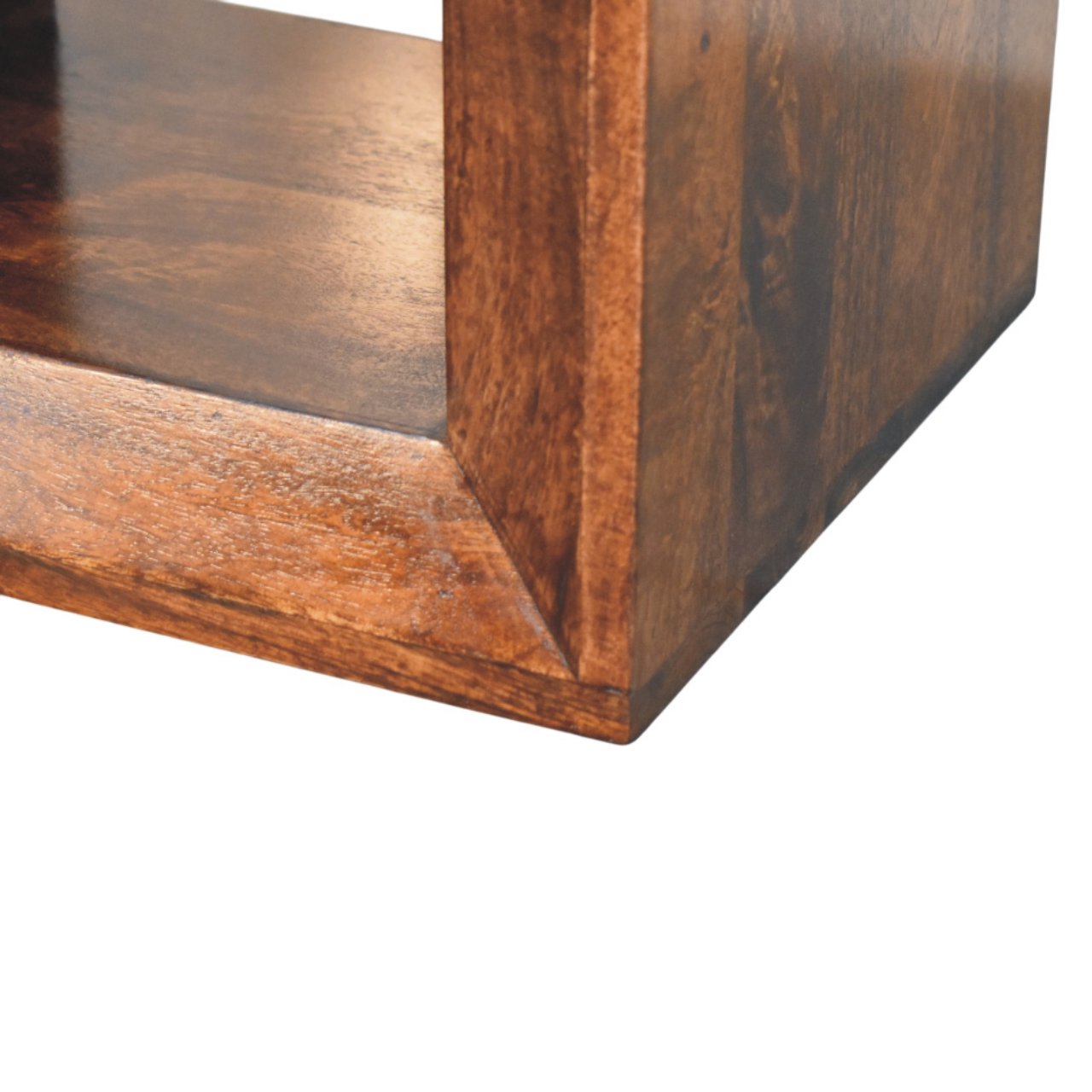 Solis Open California Walnut Side Table Accent Piece