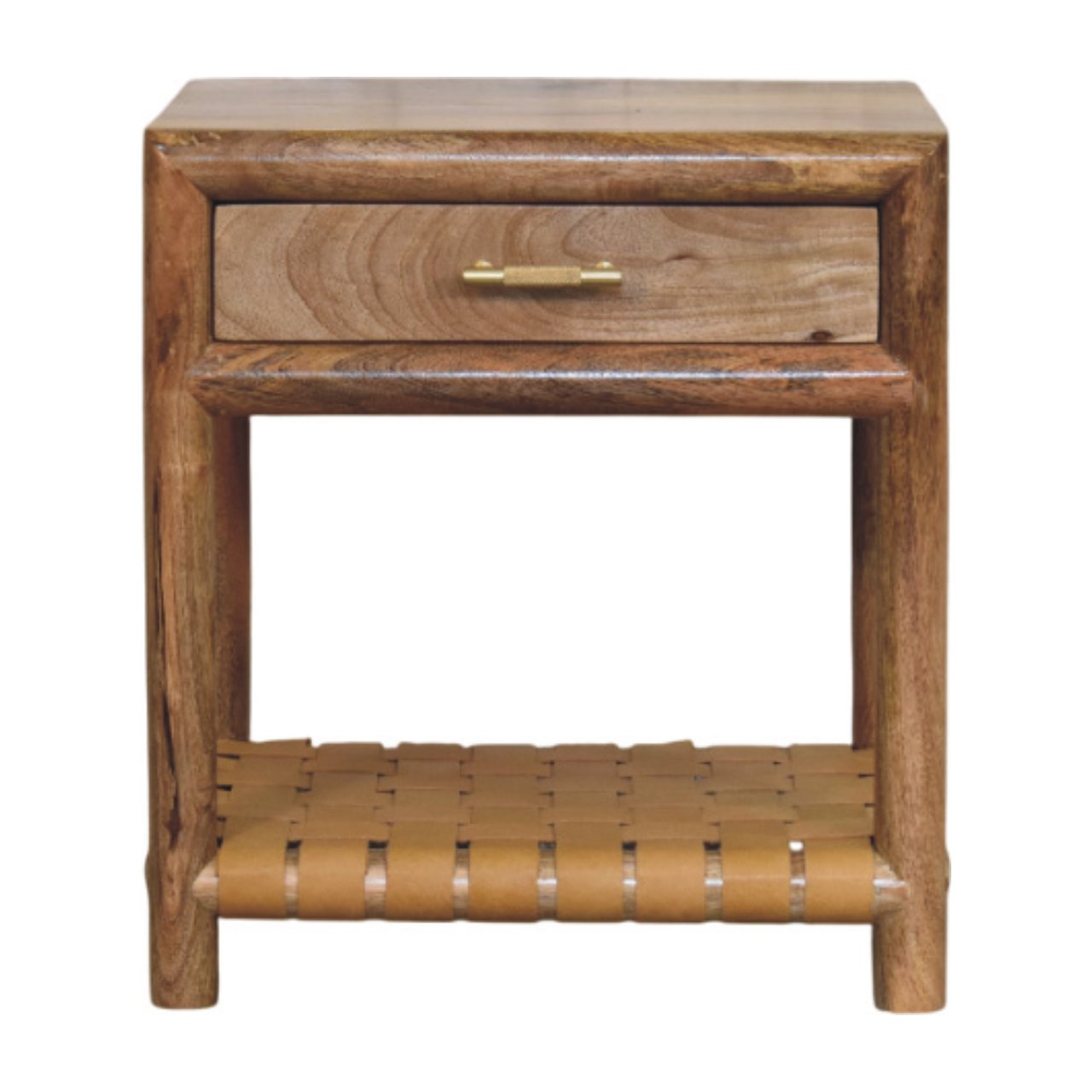Regency Woven Oak-ish Nightstand with Drawer Accent Piece