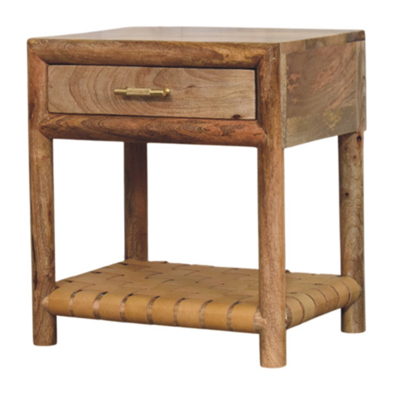 Regency Woven Oak-ish Nightstand with Drawer Accent Piece