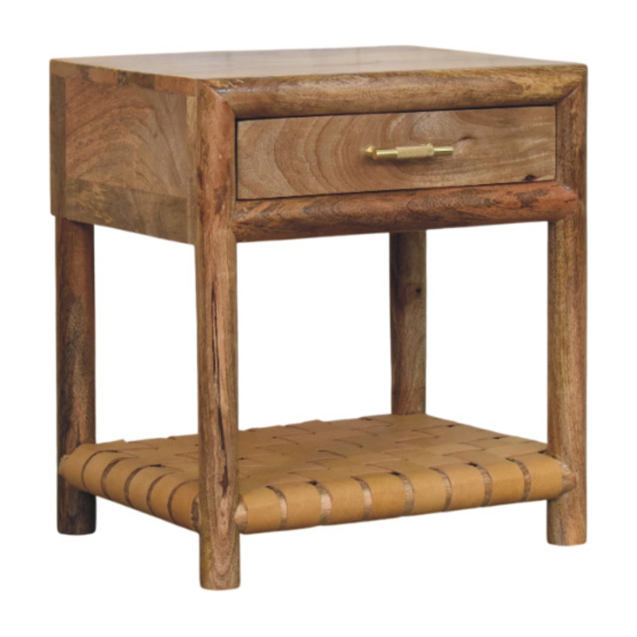Regency Woven Oak-ish Nightstand with Drawer Accent Piece