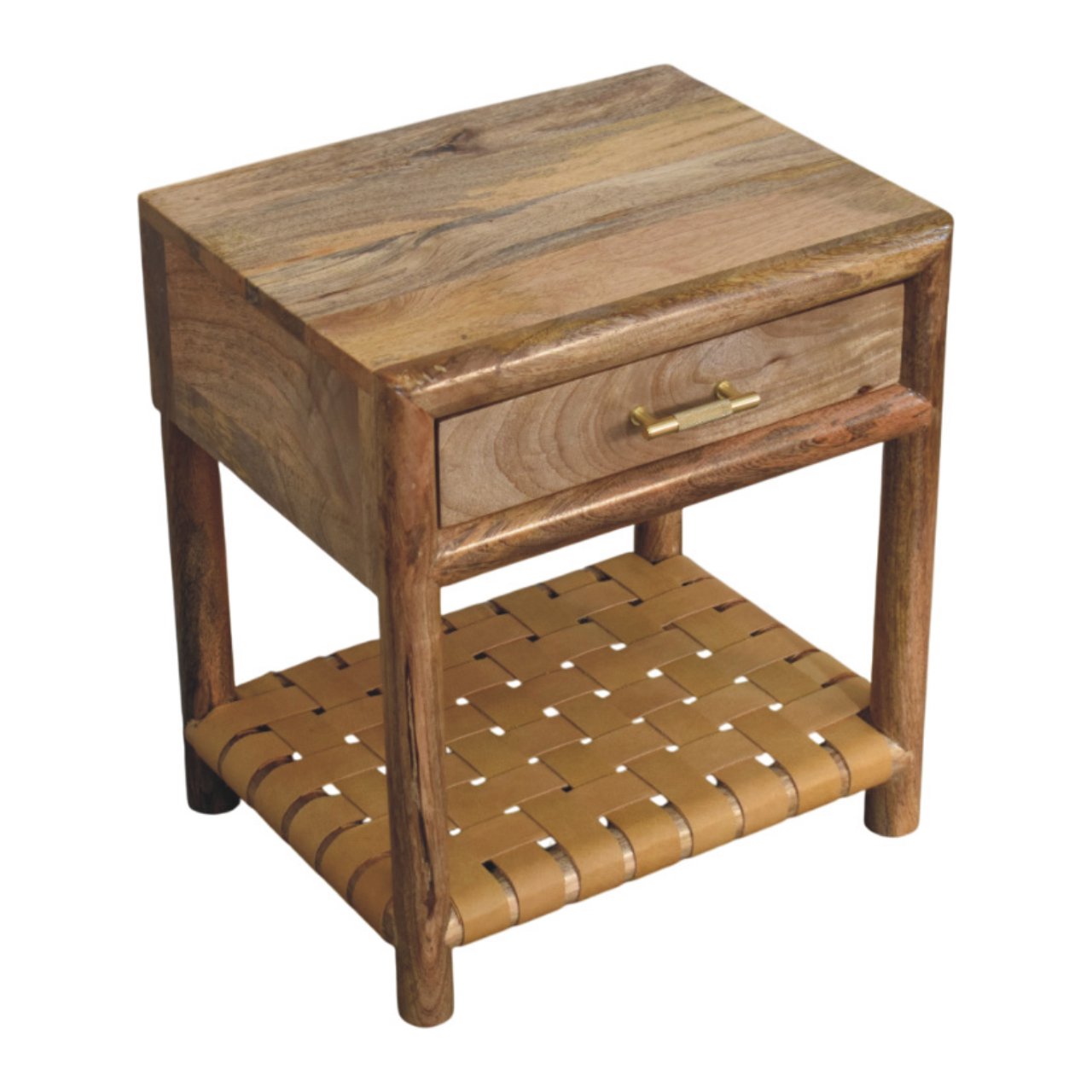 Regency Woven Oak-ish Nightstand with Drawer Accent Piece