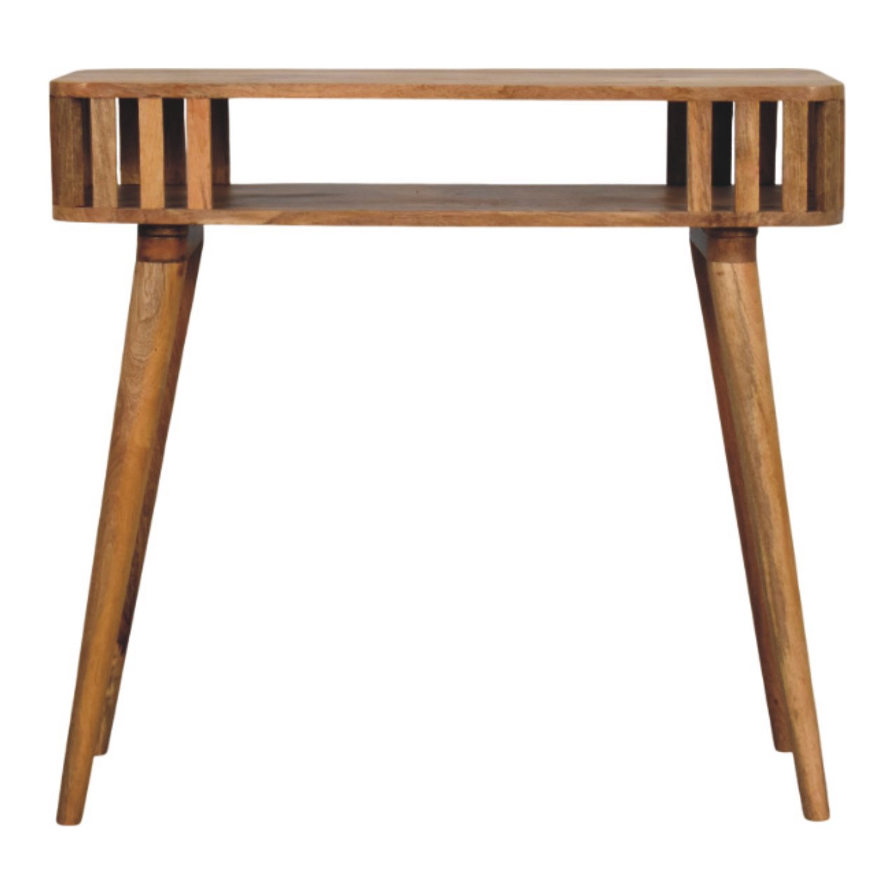 Slatted Oak-ish Console Table