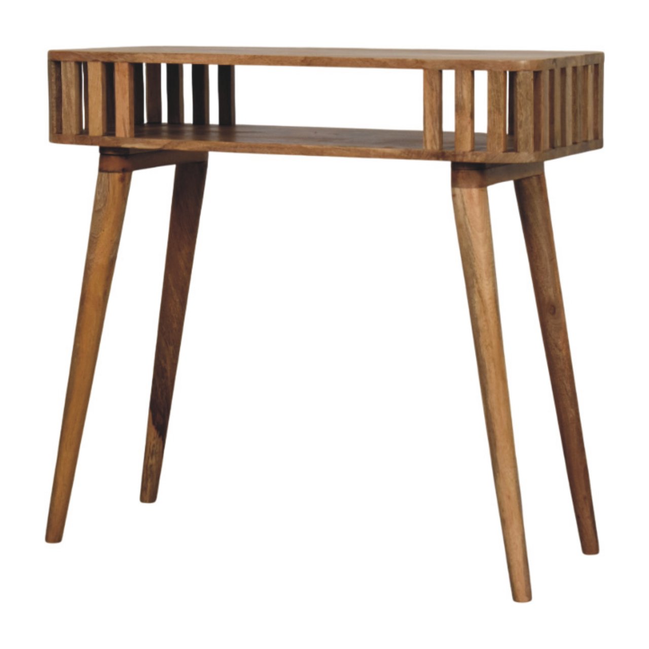 Slatted Oak-ish Console Table
