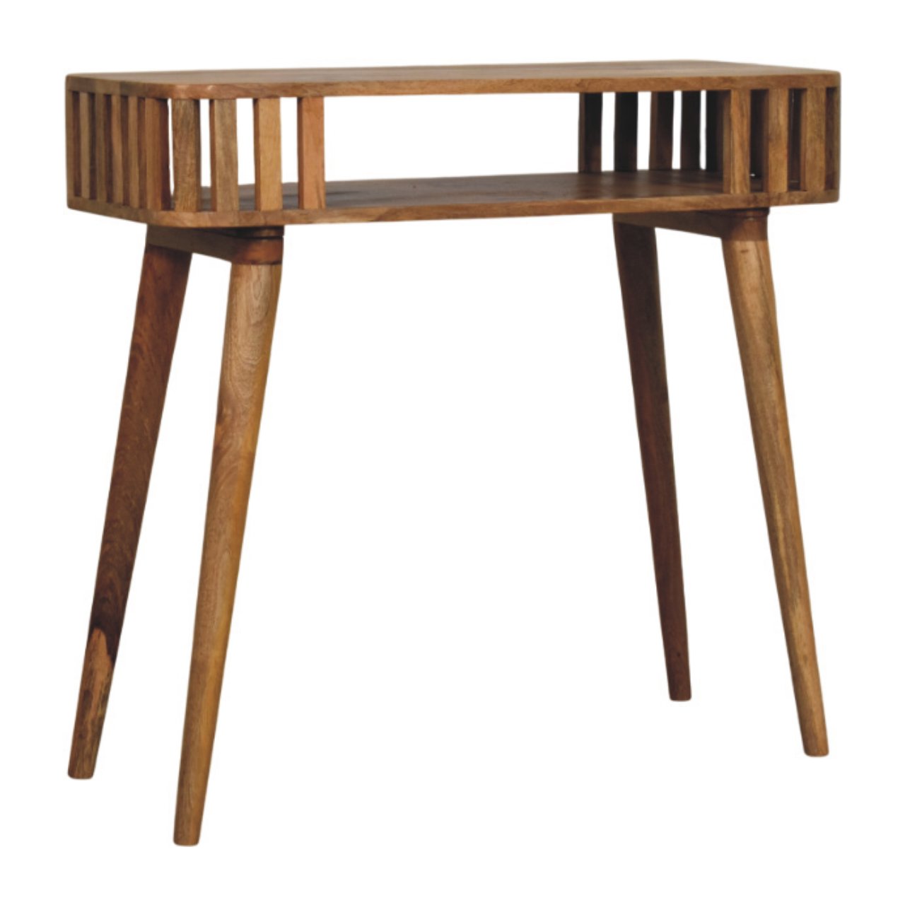 Slatted Oak-ish Console Table