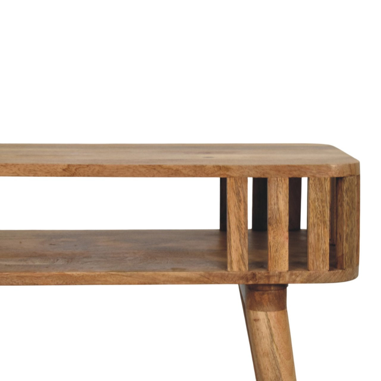 Slatted Oak-ish Console Table