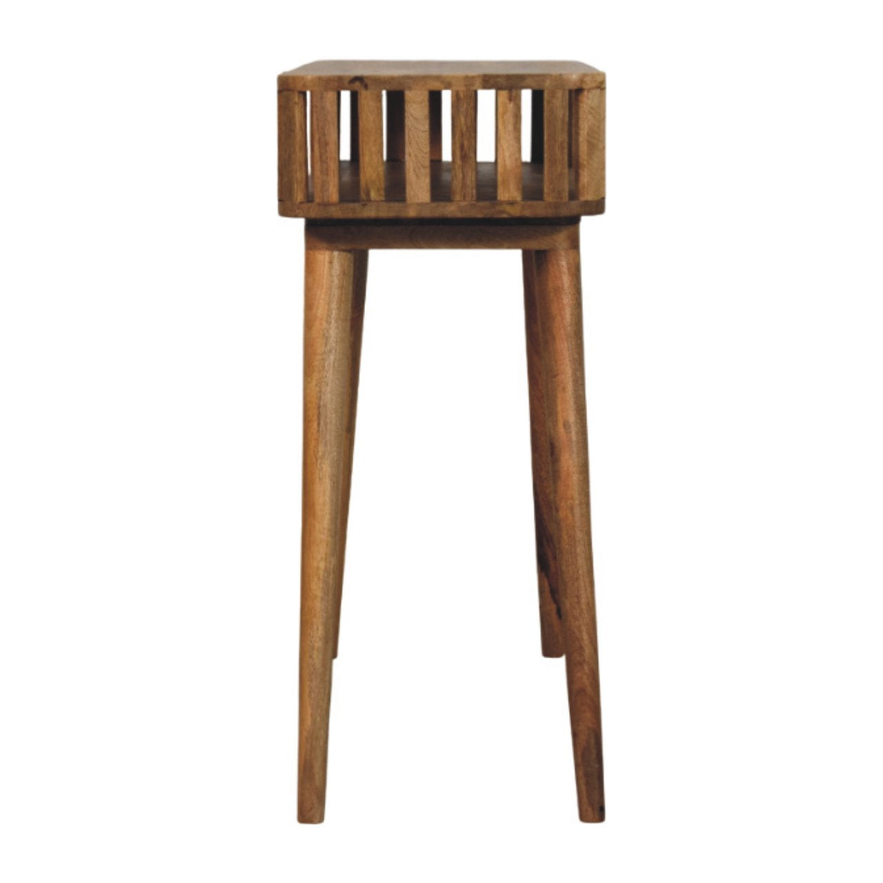 Slatted Oak-ish Console Table