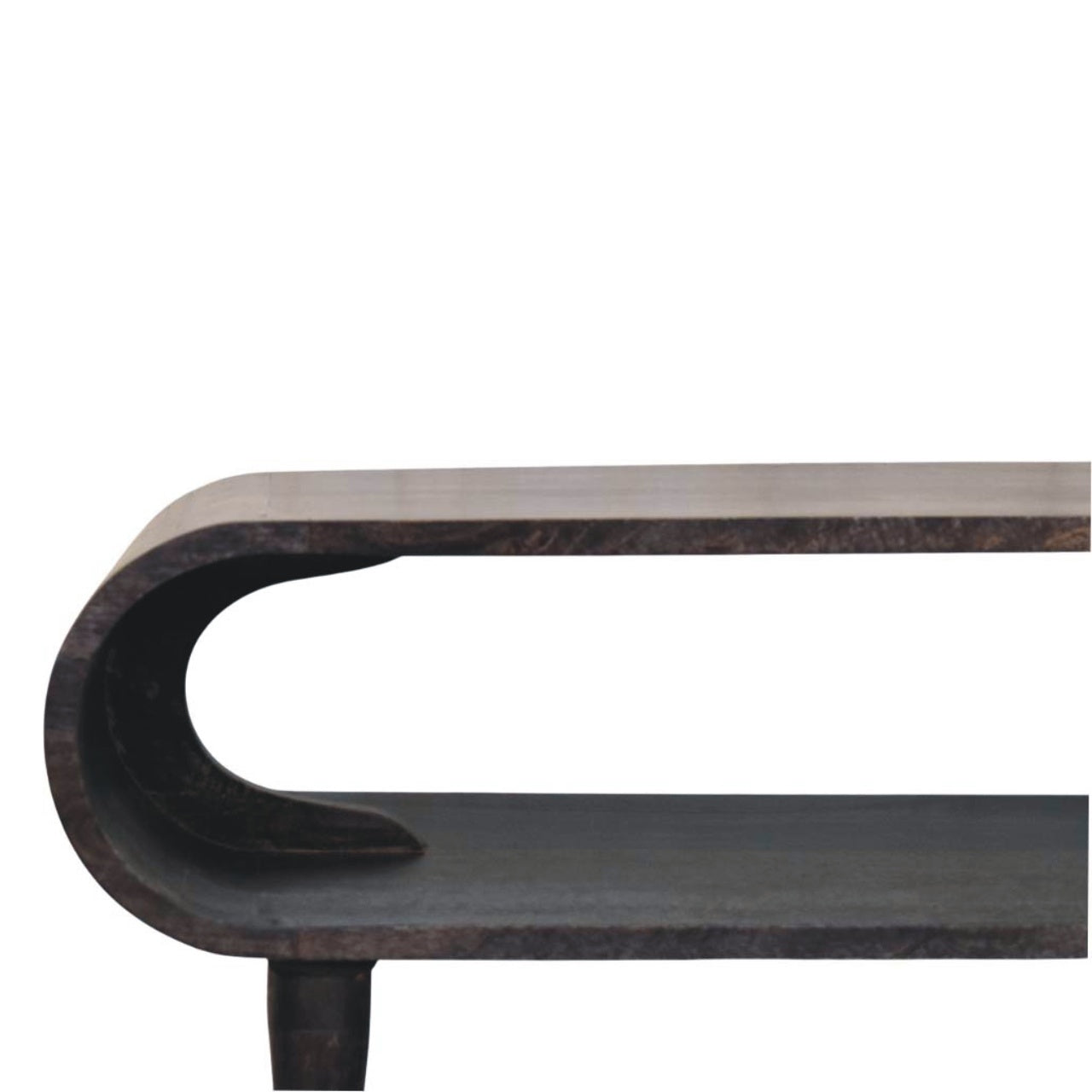 Curved Edge Media with Brass Accents TV Media Unit