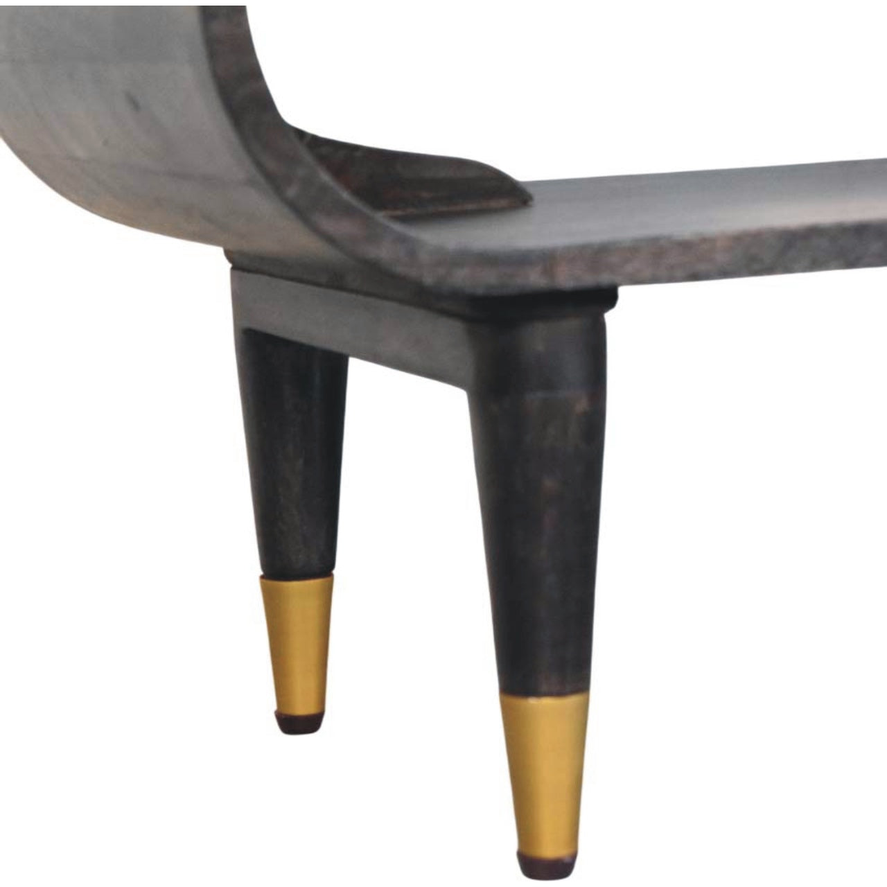 Curved Edge Media with Brass Accents TV Media Unit