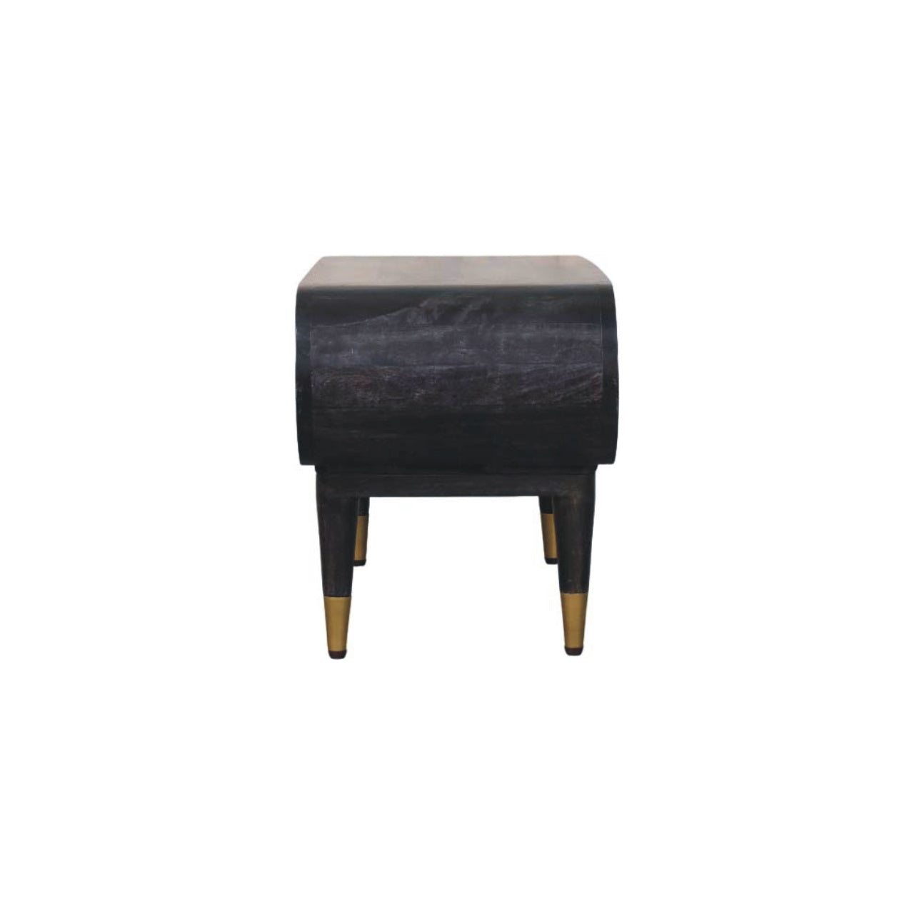 Curved Edge Media with Brass Accents TV Media Unit