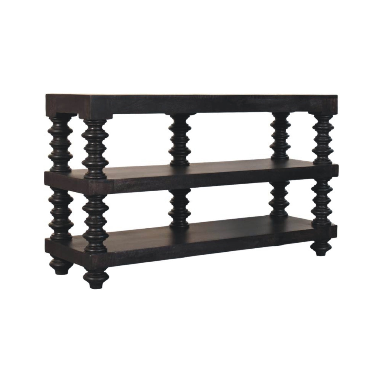 Spindle Shelf Console in Carbon Ash Chest of Drawers