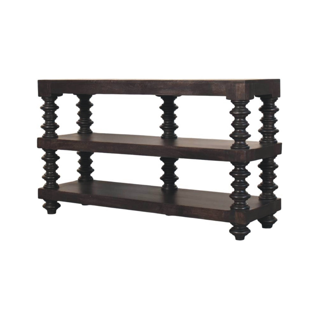 Spindle Shelf Console in Carbon Ash Chest of Drawers