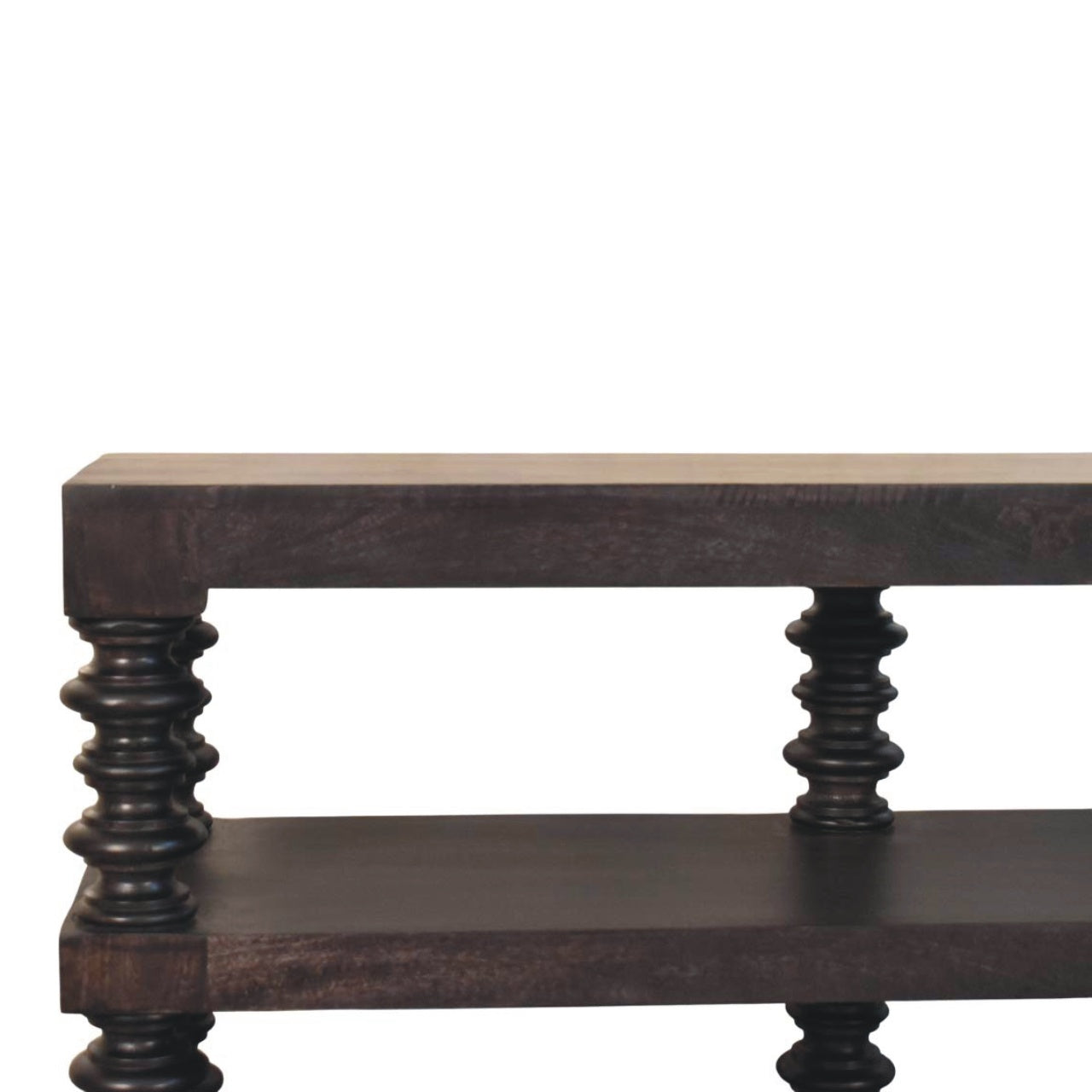 Spindle Shelf Console in Carbon Ash Chest of Drawers