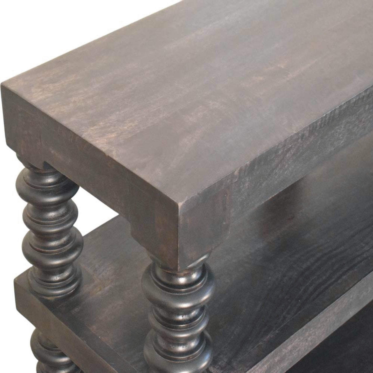 Spindle Shelf Console in Carbon Ash Chest of Drawers