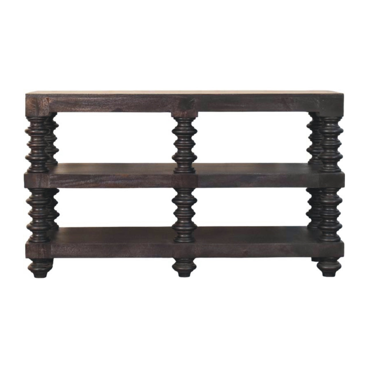 Spindle Shelf Console in Carbon Ash Chest of Drawers