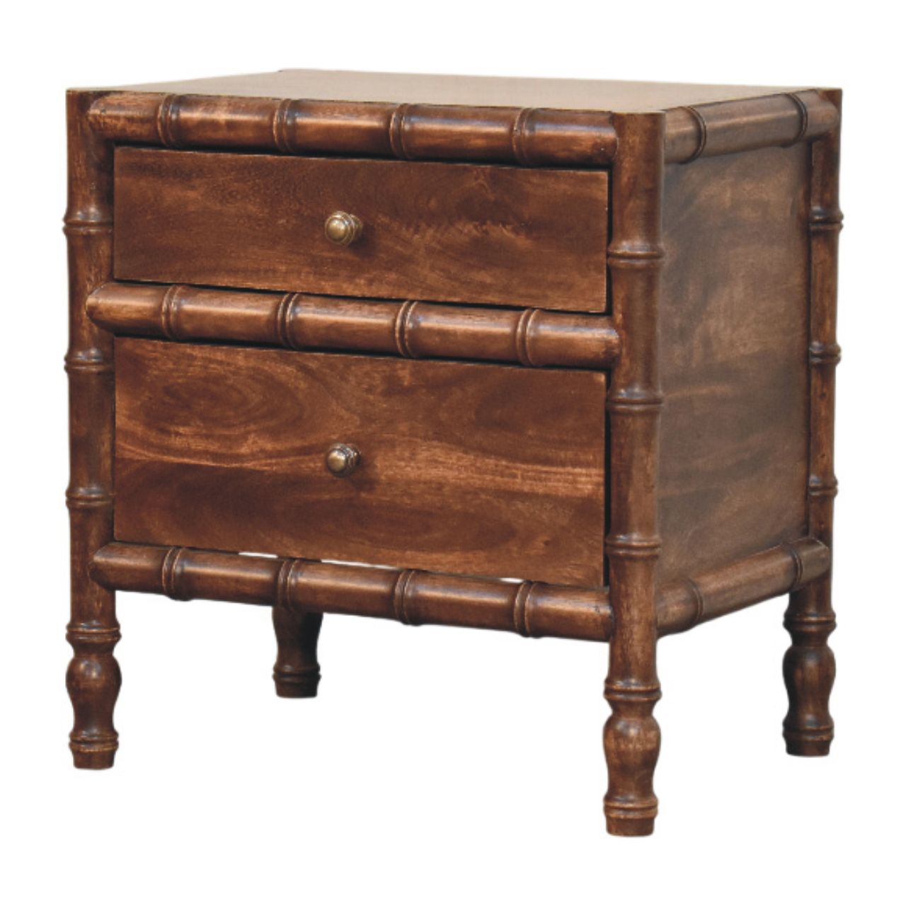 Bamboo Frame Nightstand in Roasted Almond Accent Piece