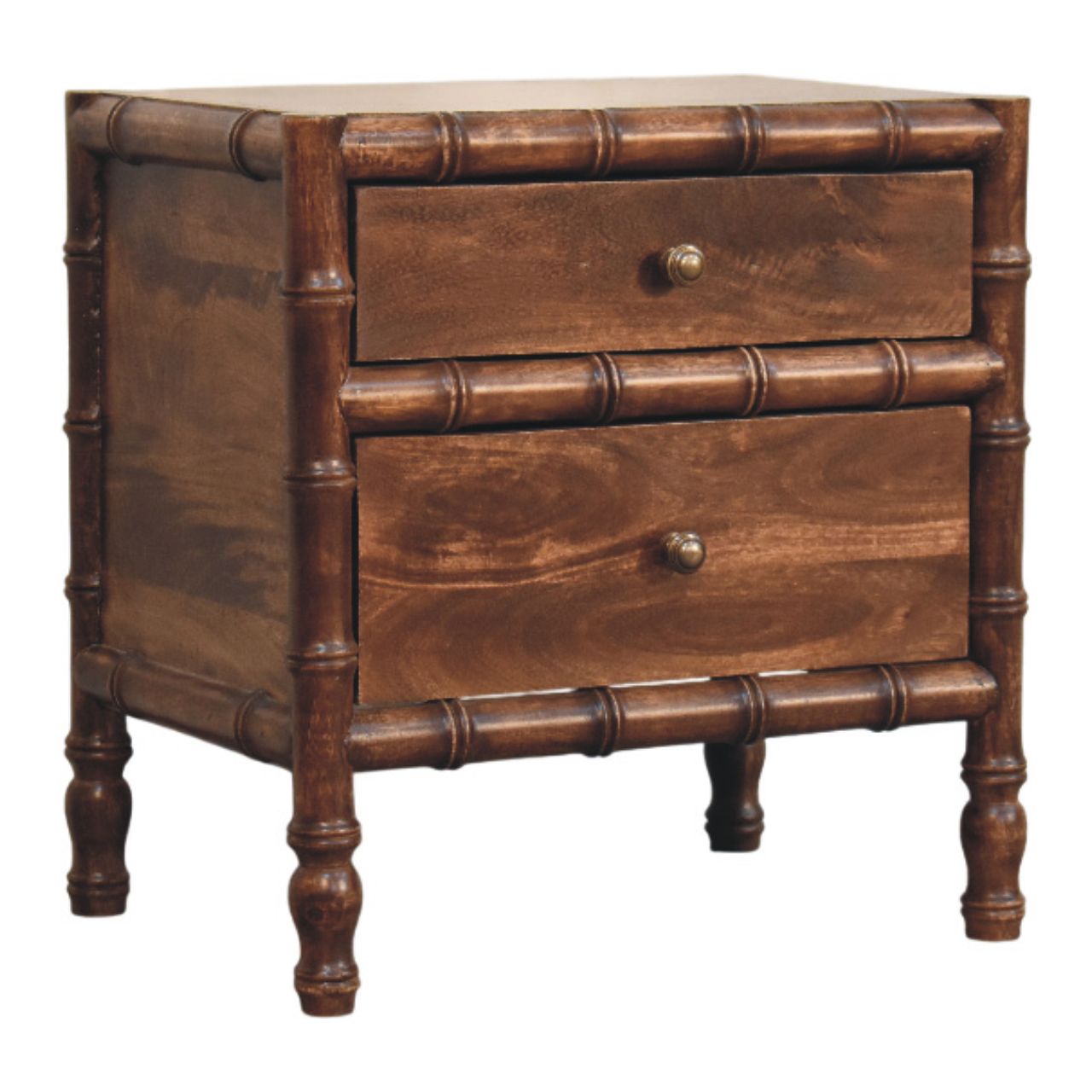 Bamboo Frame Nightstand in Roasted Almond Accent Piece