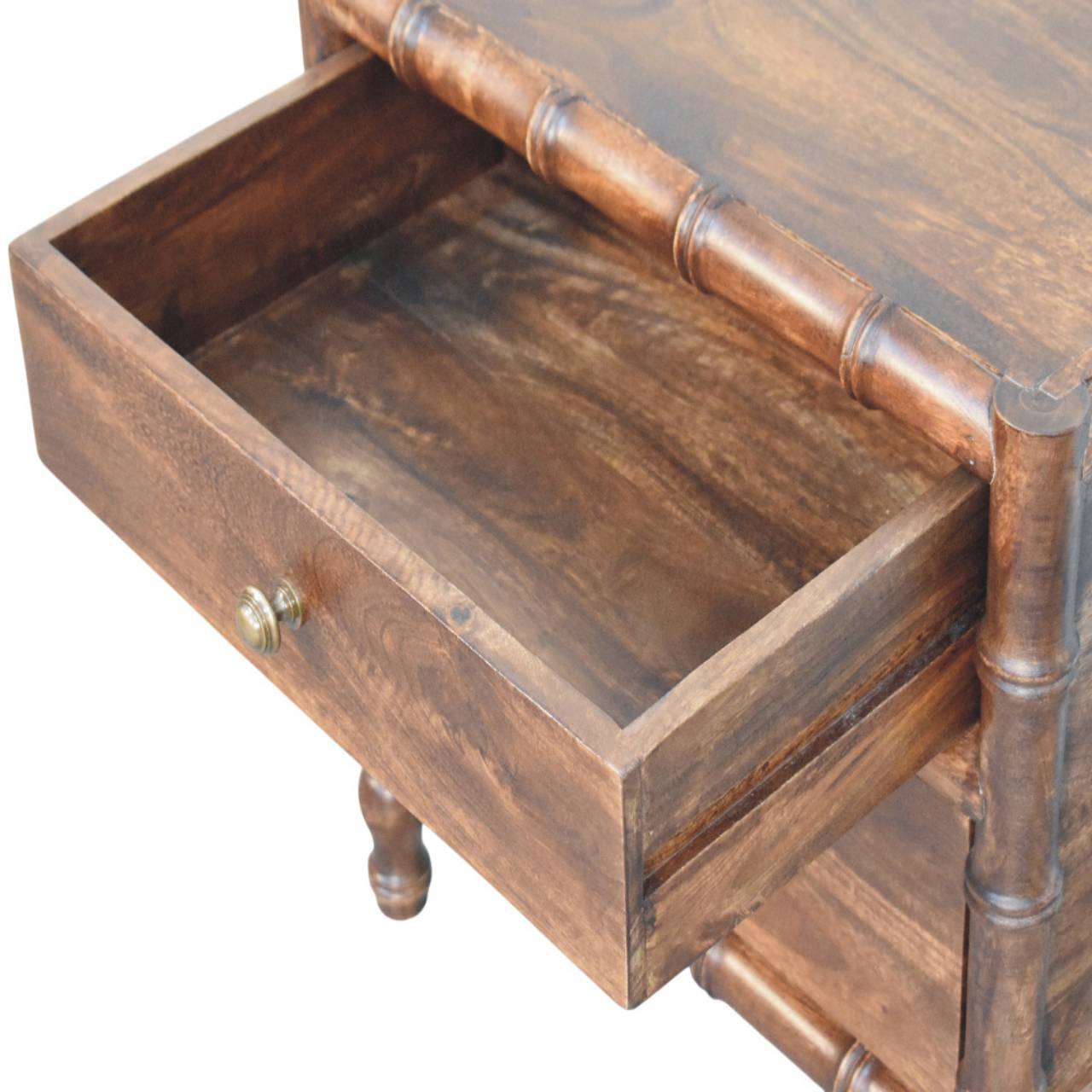 Bamboo Frame Nightstand in Roasted Almond Accent Piece