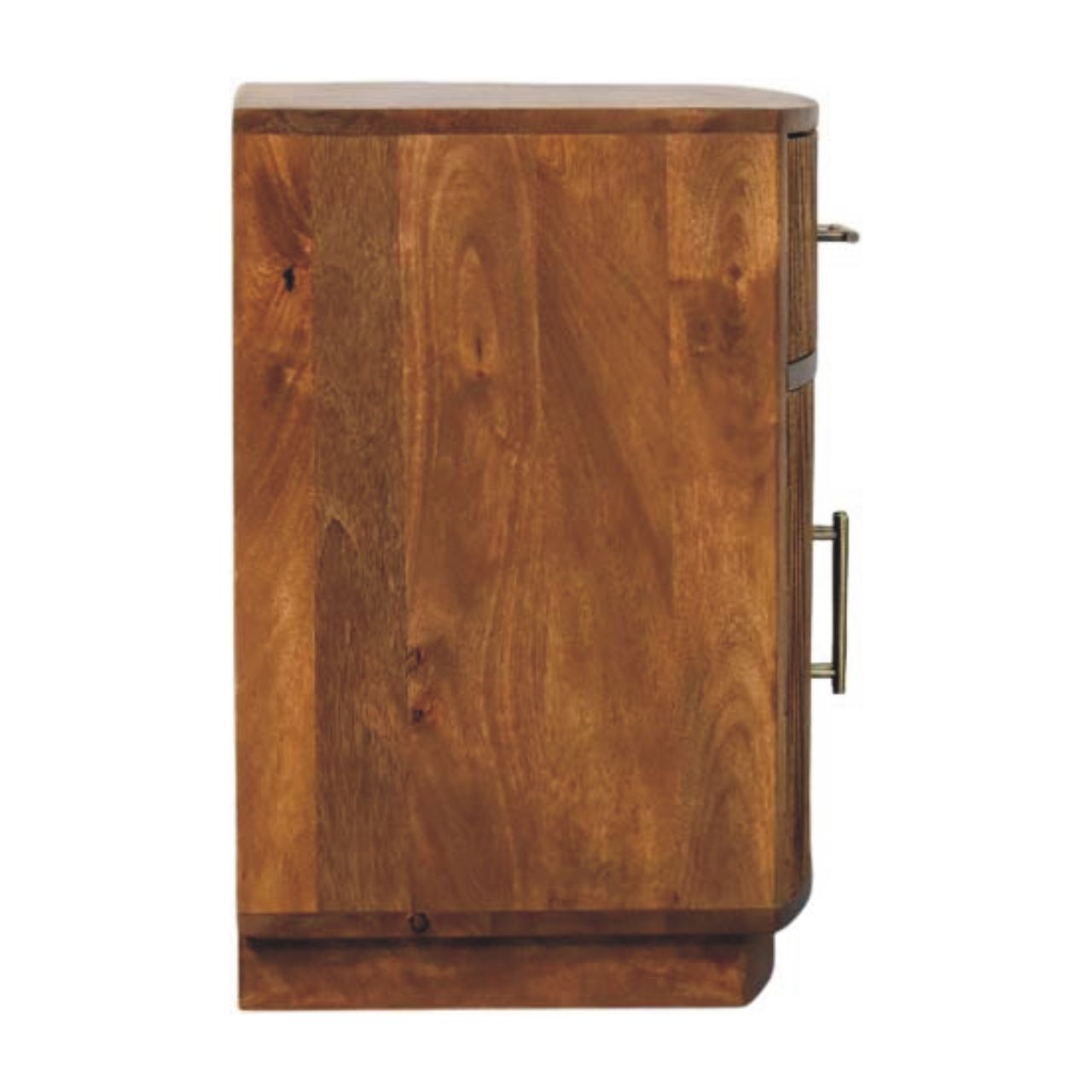 Solid Wood Curved Ribbed Bedside with Drawer Bedside