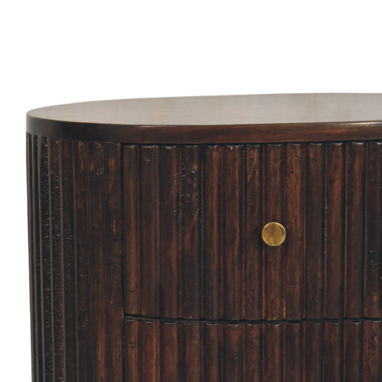 Curved Fluted 3-Drawer Bedside Table