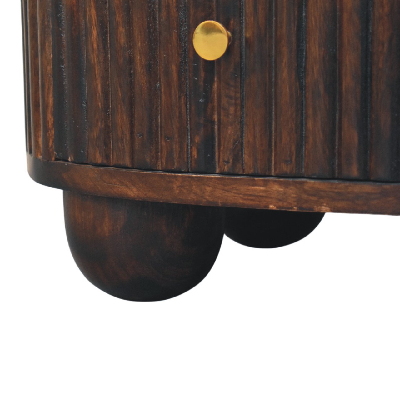Curved Fluted 3-Drawer Bedside Table