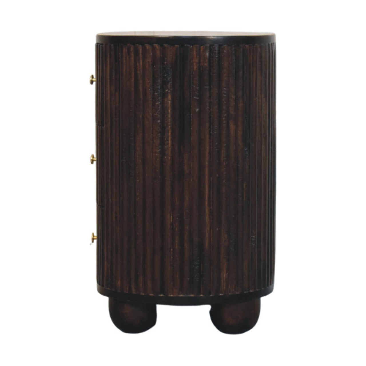 Curved Fluted 3-Drawer Bedside Table