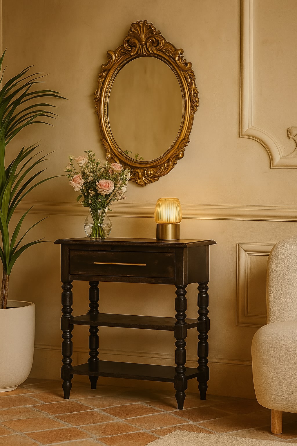 Heritage Turned-Leg Side Table Accent Piece