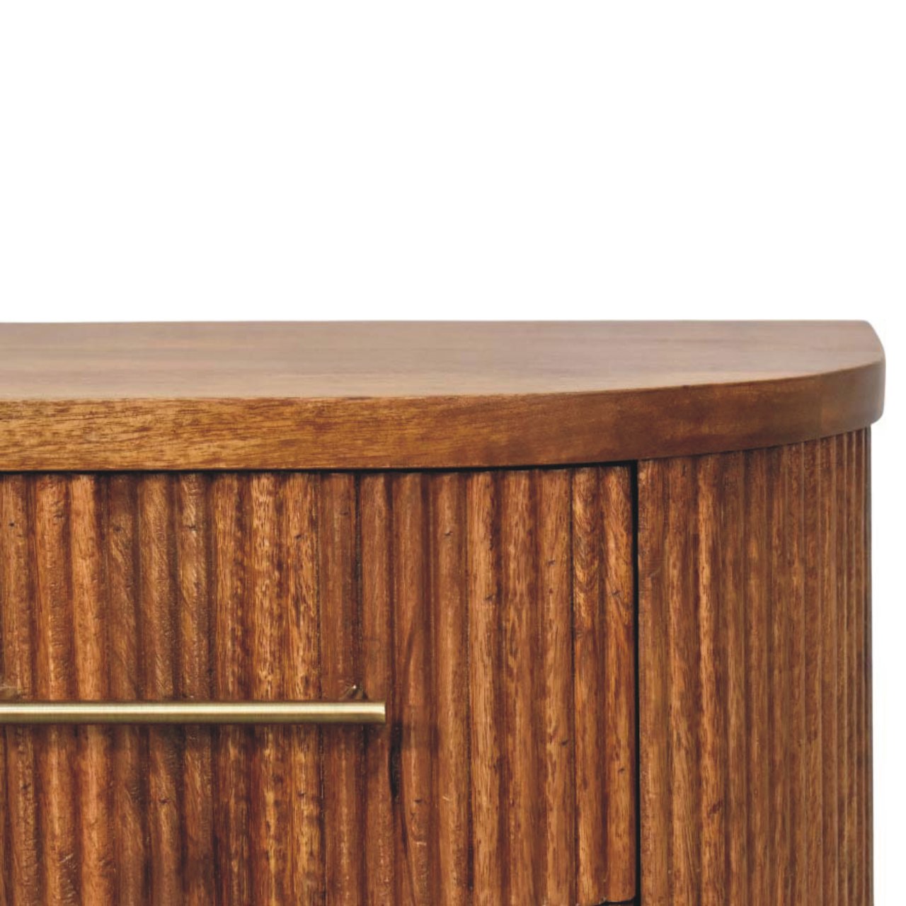 Ribbed Bedside with Brass Accents Bedside Table