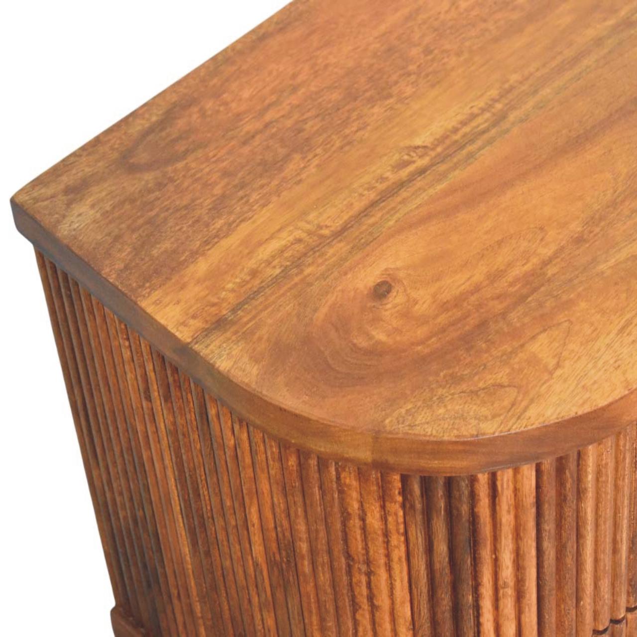 Ribbed Bedside with Brass Accents Bedside Table