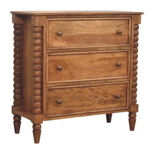 Spindle Chest of Drawers | Oak Solid Mango Wood