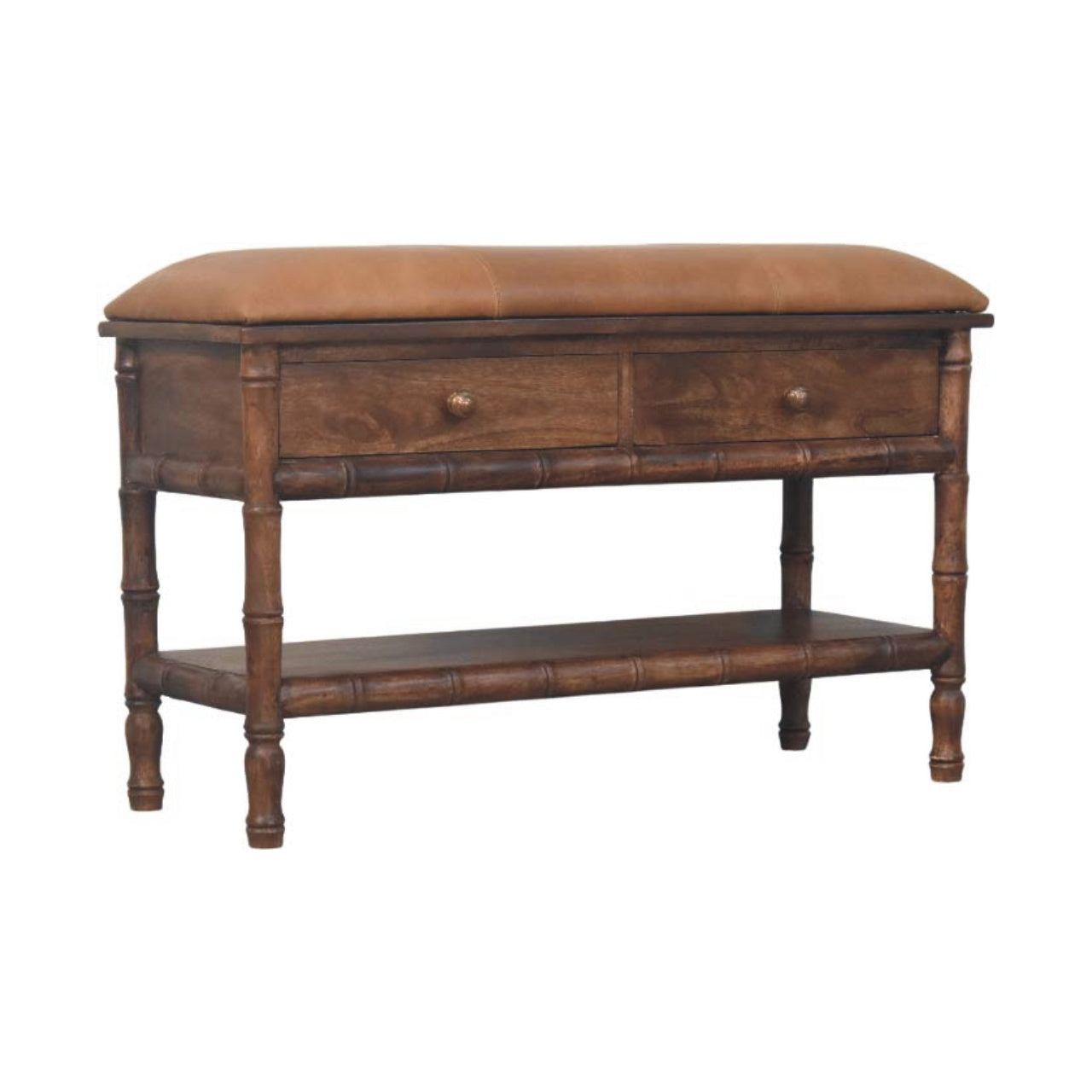 Bamboo Carved Storage Bench