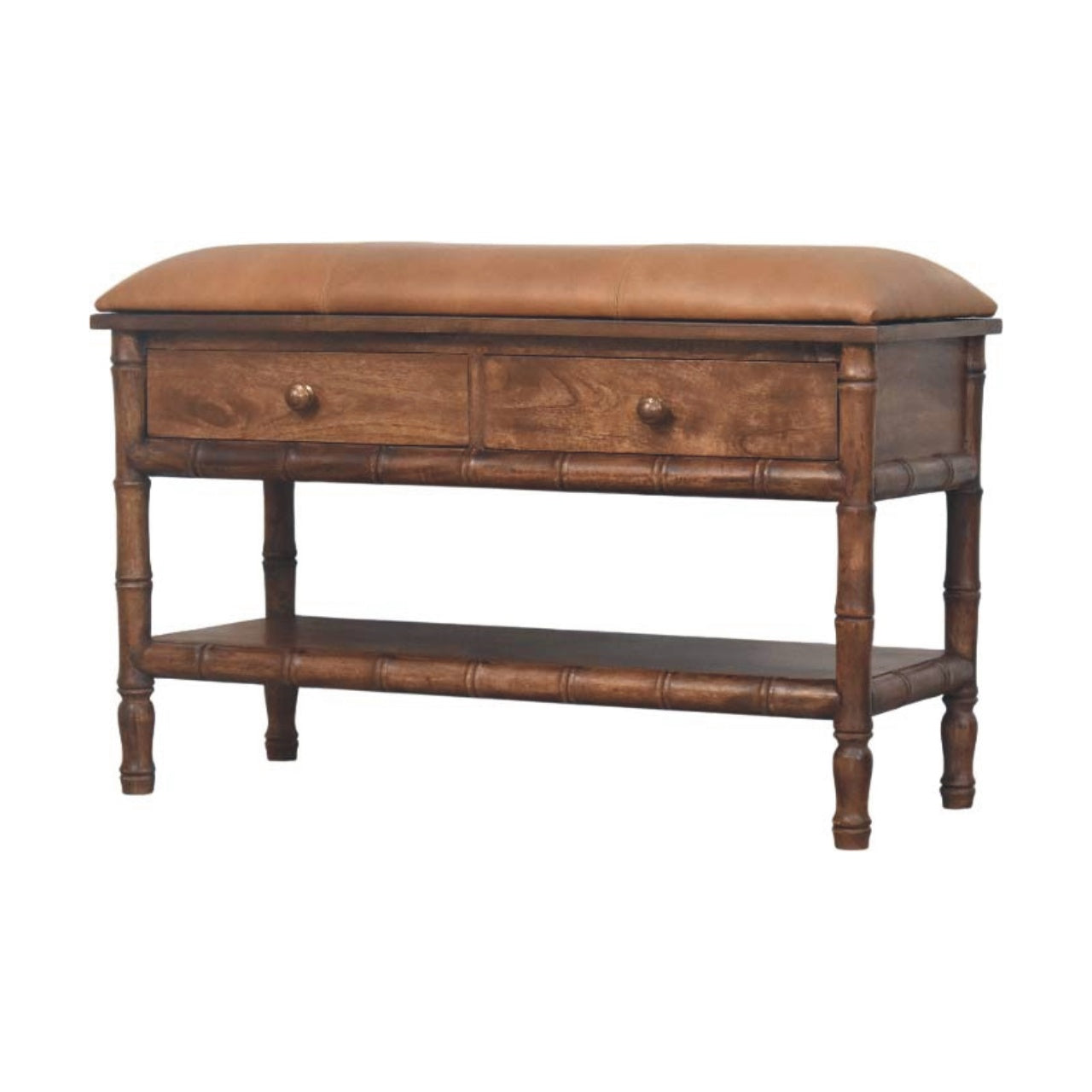 Bamboo Carved Storage Bench