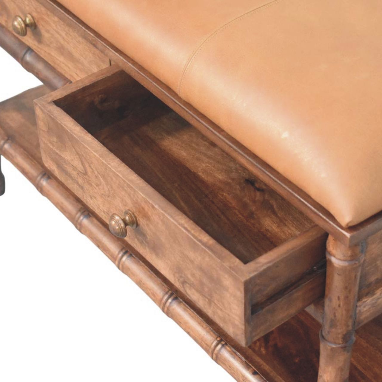 Bamboo Carved Storage Bench