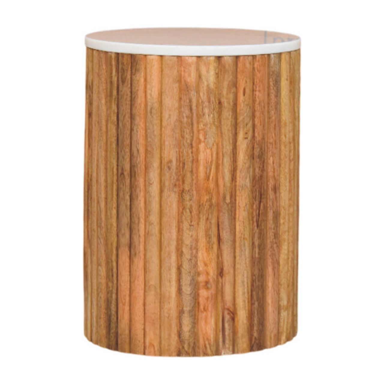 Fluted Marble Side Table Accent Piece