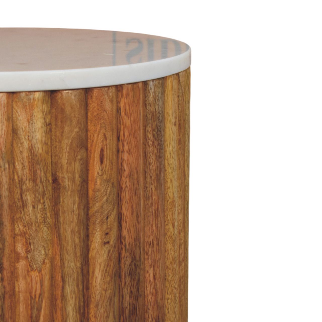 Fluted Marble Side Table Accent Piece