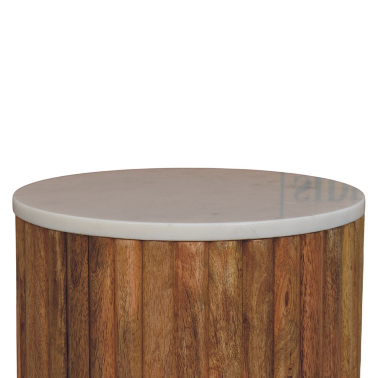 Fluted Marble Side Table Accent Piece