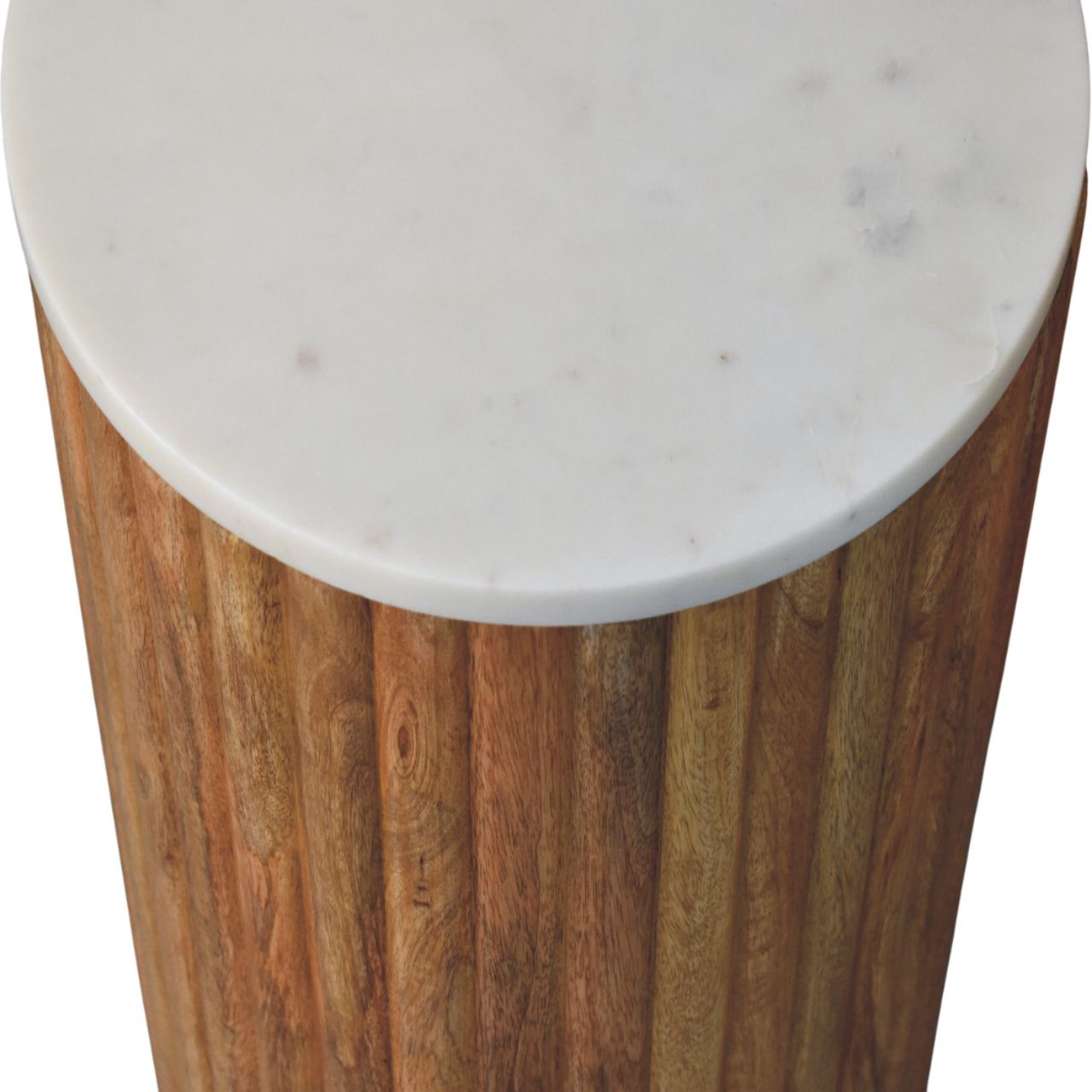 Fluted Marble Side Table Accent Piece