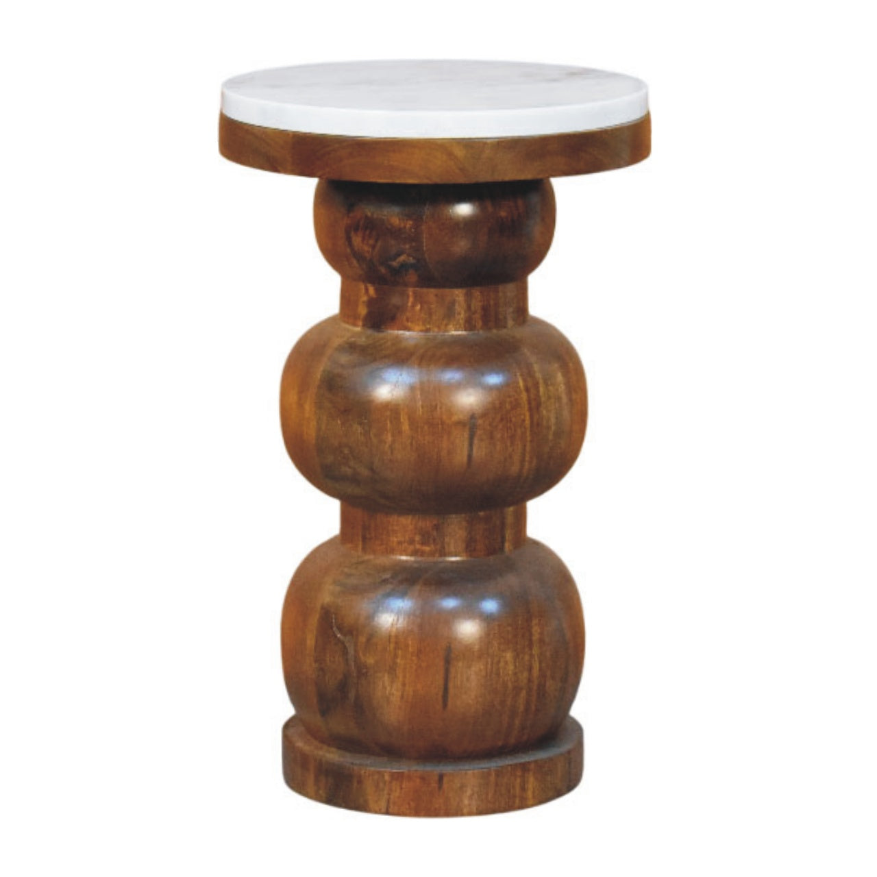 Marble Top Bulla Side Table Accent Piece