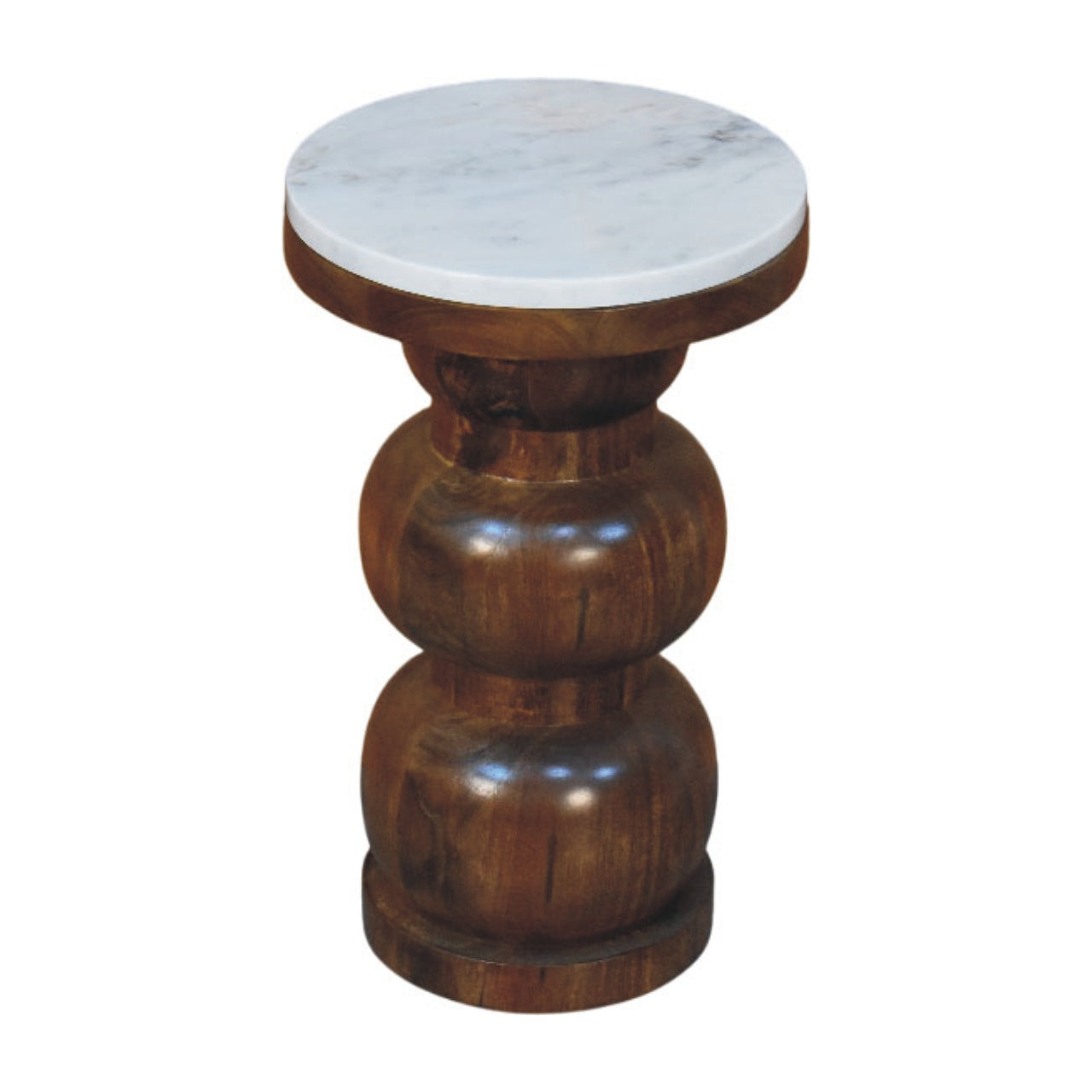 Marble Top Bulla Side Table Accent Piece