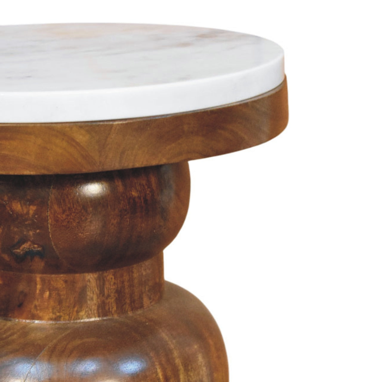 Marble Top Bulla Side Table Accent Piece