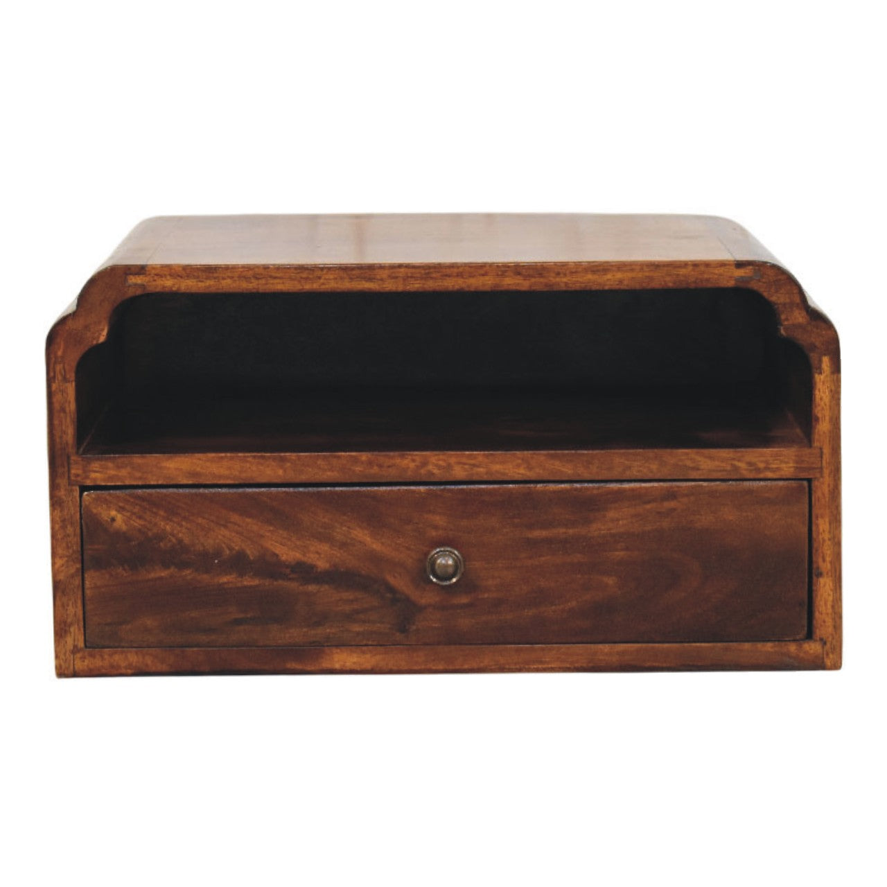 Avora Wall-Mounted Chestnut Bedside Table