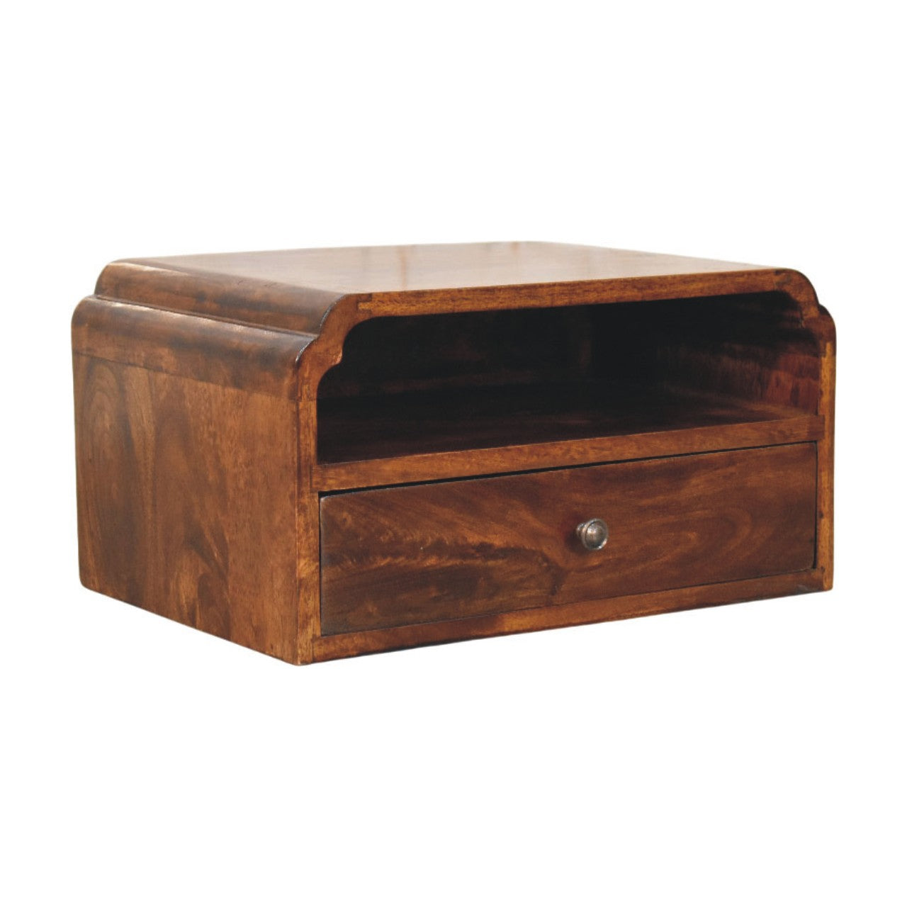 Avora Wall-Mounted Chestnut Bedside Table