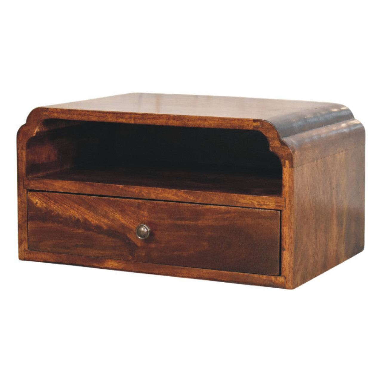 Avora Wall-Mounted Chestnut Bedside Table